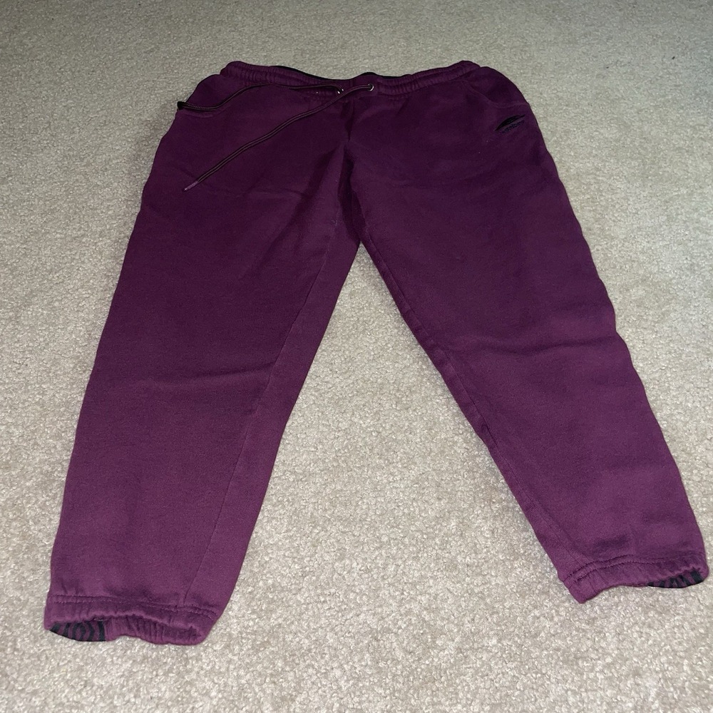 Umbro Mens Fleece Joggers Burgundy Maroon Diamond Logo Tape Sweatpants Large‎